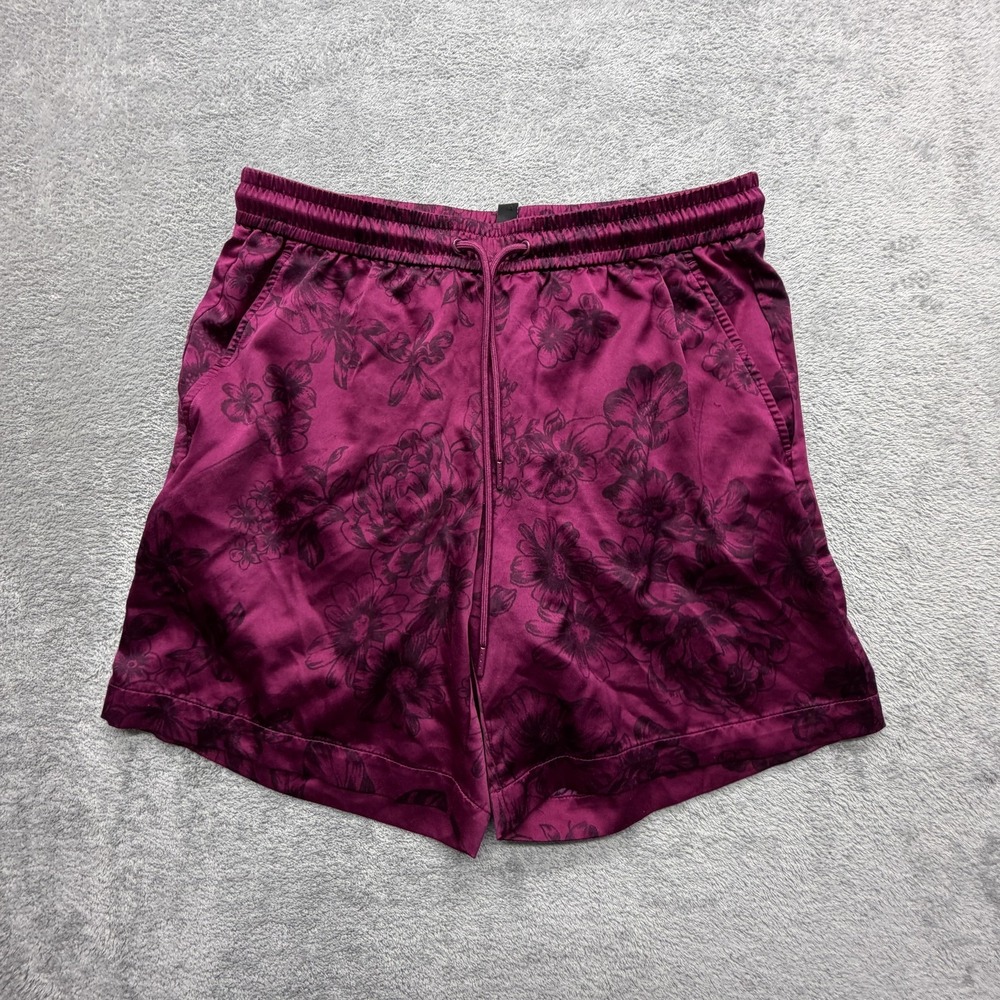 INC International‎ Concepts Shorts Mens Medium Purple Floral Satin Bermuda